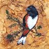 "Rufus-Sided Towhee" 6"x6"x1.5" Acrylic on gallery wrapped canvas with painted sides. $50